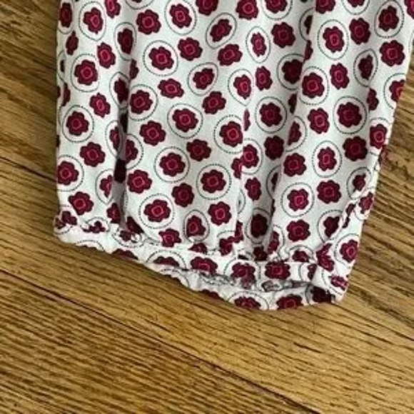 Laura Scott Boho Print 3/4 Sleeve Peasant Blouse Burgundy Ivory Size MP - Picture 7 of 8